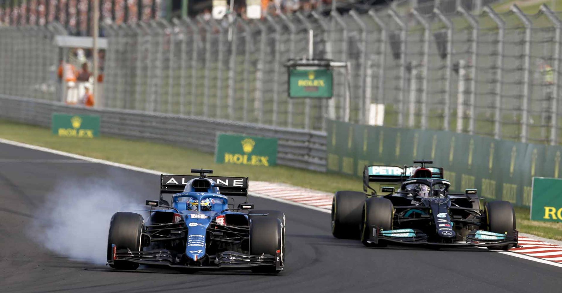 2021 Hungarian Grand Prix, Sunday - Jiri Krenek Fernando Alonso Lewis Hamilton