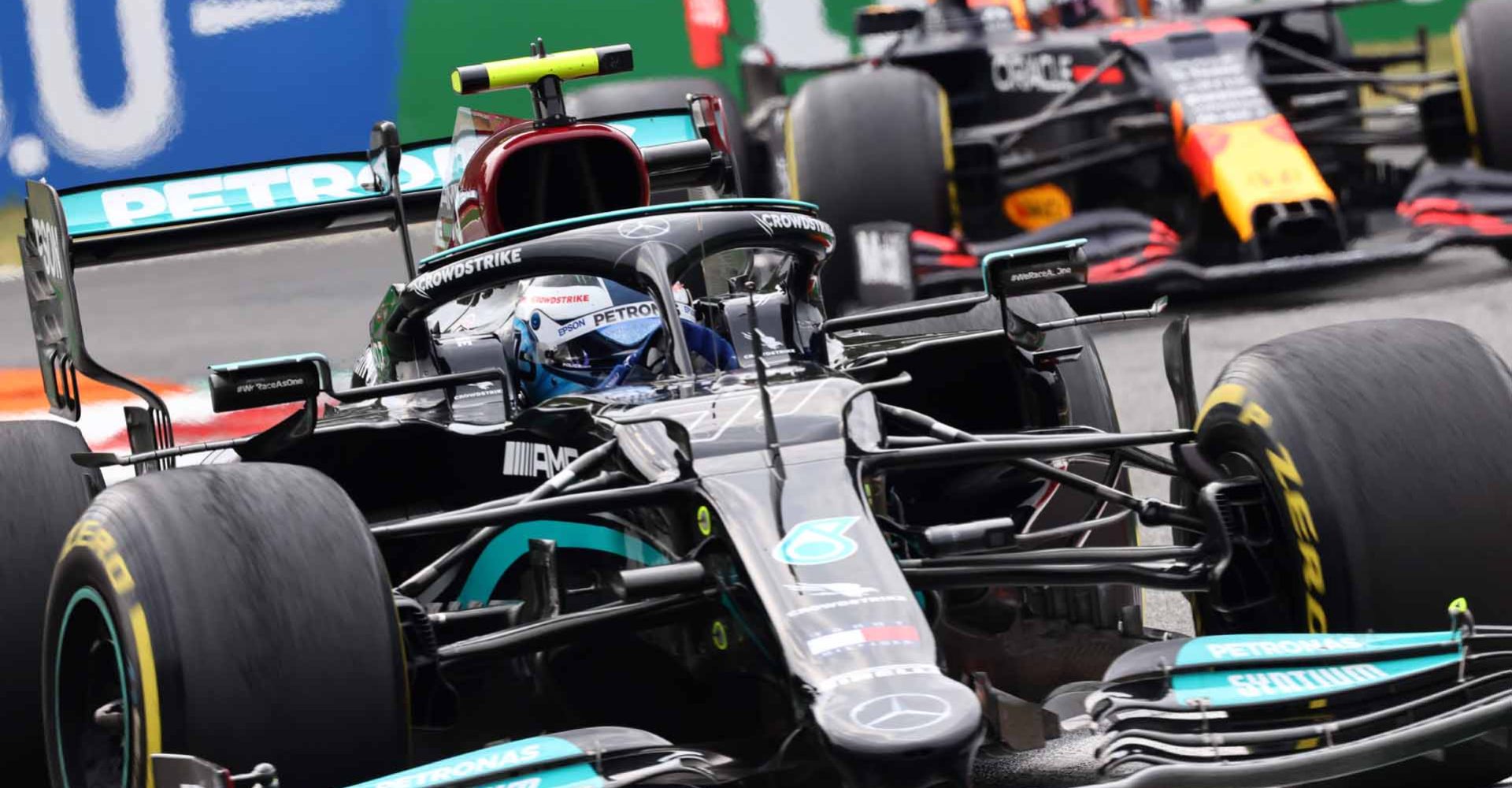 2021 Italian Grand Prix, Friday - Steve Etherington Valtteri Bottas Mercedes followed by Max Verstappen Red Bull