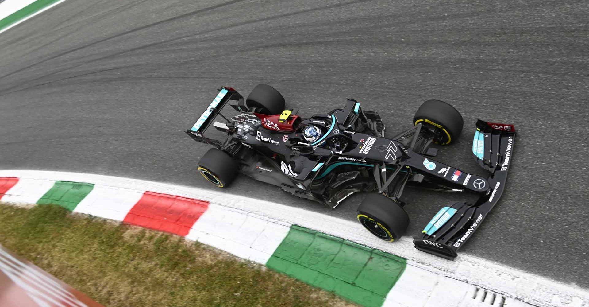 AUTODROMO NAZIONALE MONZA, ITALY - SEPTEMBER 10: Valtteri Bottas, Mercedes W12 during the Italian GP at Autodromo Nazionale Monza on Friday September 10, 2021 in Monza, Italy. (Photo by Mark Sutton / LAT Images)