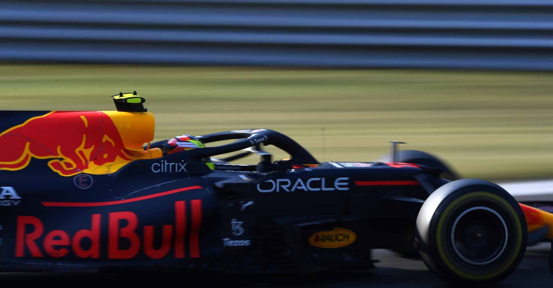 MONZA, ITALY - SEPTEMBER 11: Sergio Perez of Mexico driving the (11) Red Bull Racing RB16B Honda during the Sprint ahead of the F1 Grand Prix of Italy at Autodromo di Monza on September 11, 2021 in Monza, Italy. (Photo by Rudy Carezzevoli/Getty Images)