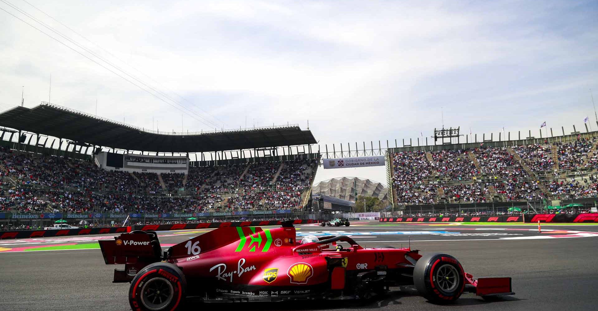 AUTODROMO HERMANOS RODRIGUEZ, MEXICO - NOVEMBER 05: Charles Leclerc, Ferrari SF21 during the Mexican GP at Autodromo Hermanos Rodriguez on Friday November 05, 2021 in Mexico City, Mexico. (Photo by Steven Tee / LAT Images)