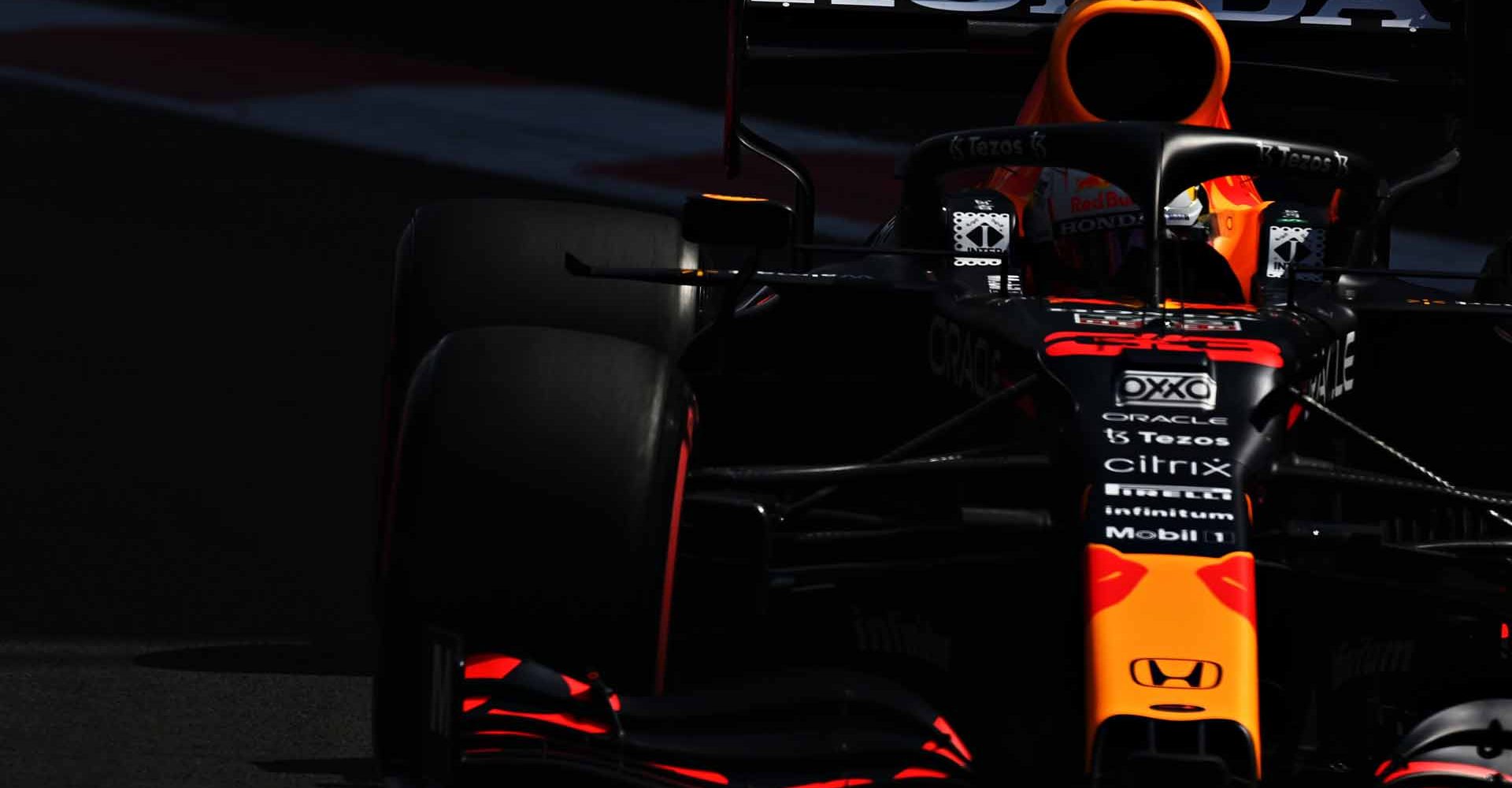 MEXICO CITY, MEXICO - NOVEMBER 06: Max Verstappen of the Netherlands driving the (33) Red Bull Racing RB16B Honda during final practice ahead of the F1 Grand Prix of Mexico at Autodromo Hermanos Rodriguez on November 06, 2021 in Mexico City, Mexico. (Photo by Clive Mason/Getty Images)