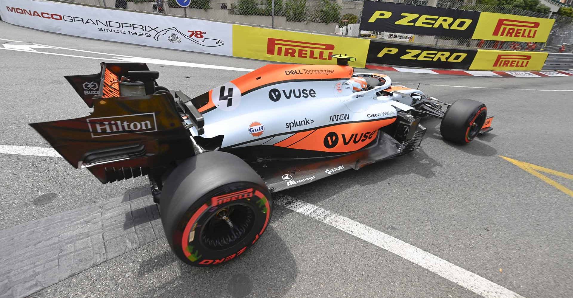 Lando Norris, McLaren MCL35M leaving corner