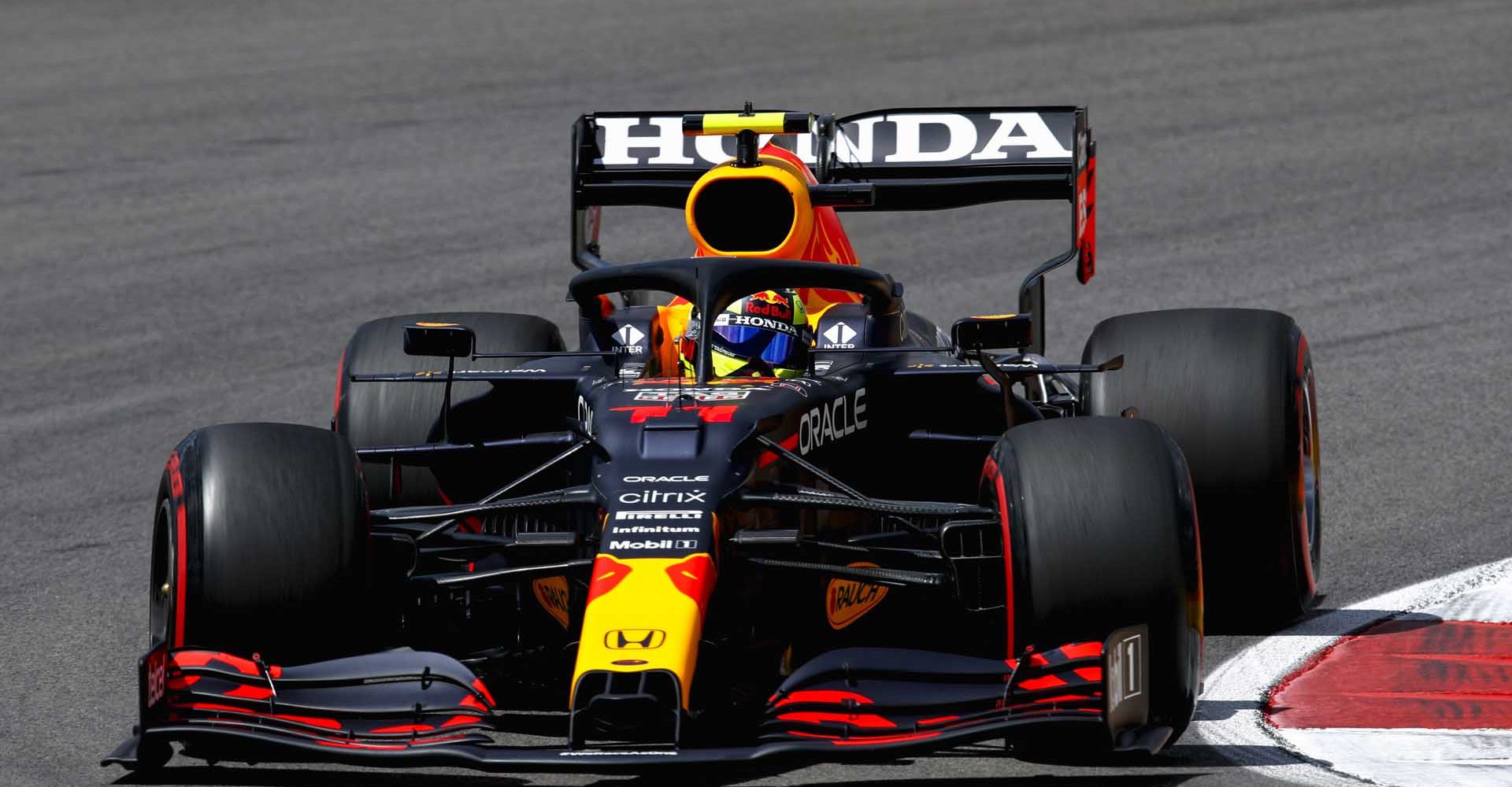 ALGARVE INTERNATIONAL CIRCUIT, PORTUGAL - APRIL 30: Sergio Perez, Red Bull Racing RB16B during the Portuguese GP at Algarve International Circuit on Friday April 30, 2021 in Portimao, Portugal. (Photo by Zak Mauger / LAT Images)