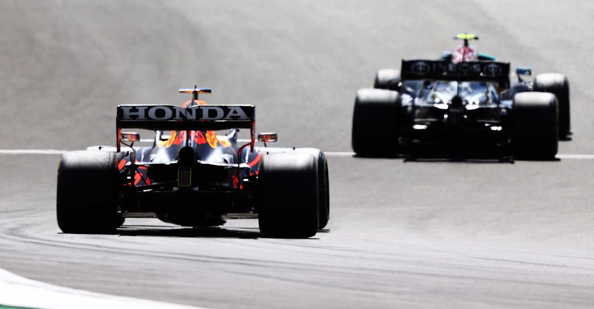 PORTIMAO, PORTUGAL - MAY 02: Max Verstappen of the Netherlands driving the (33) Red Bull Racing RB16B Honda on track during the F1 Grand Prix of Portugal at Autodromo Internacional Do Algarve on May 02, 2021 in Portimao, Portugal. (Photo by Bryn Lennon/Getty Images)