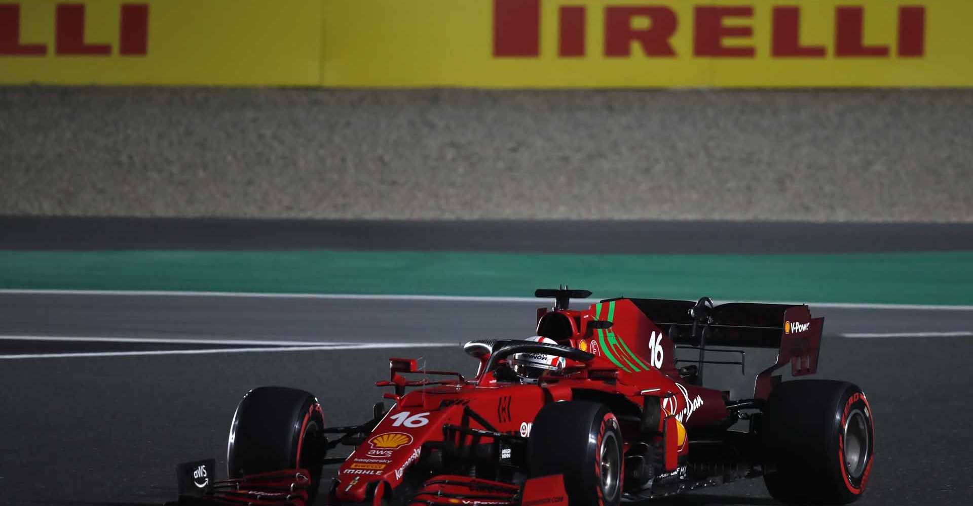 LOSAIL INTERNATIONAL CIRCUIT, QATAR - NOVEMBER 19: Charles Leclerc, Ferrari SF21 during the Qatar GP at Losail International Circuit on Friday November 19, 2021 in Losail, Qatar. (Photo by Charles Coates / LAT Images)