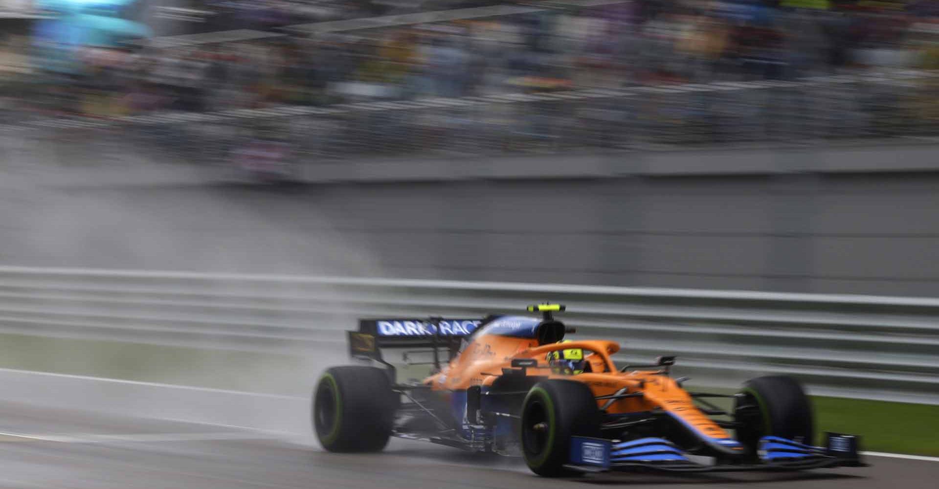 SOCHI AUTODROM, RUSSIAN FEDERATION - SEPTEMBER 25: Lando Norris, McLaren MCL35M during the Russian GP  at Sochi Autodrom on Saturday September 25, 2021 in Sochi, Russian Federation. (Photo by Glenn Dunbar / LAT Images)