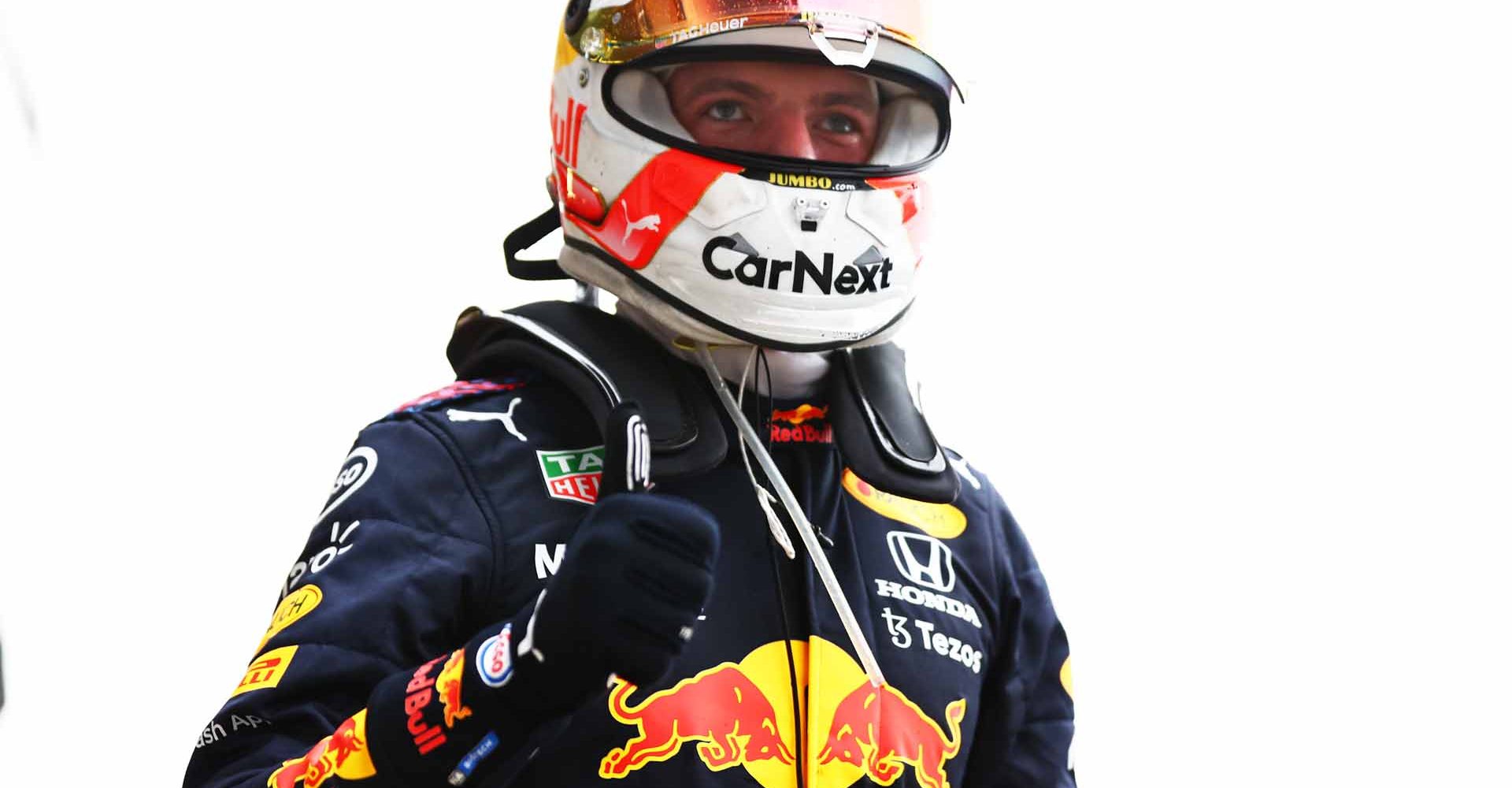 SOCHI, RUSSIA - SEPTEMBER 26: Second placed Max Verstappen of Netherlands and Red Bull Racing celebrates in parc ferme during the F1 Grand Prix of Russia at Sochi Autodrom on September 26, 2021 in Sochi, Russia. (Photo by Mark Thompson/Getty Images)