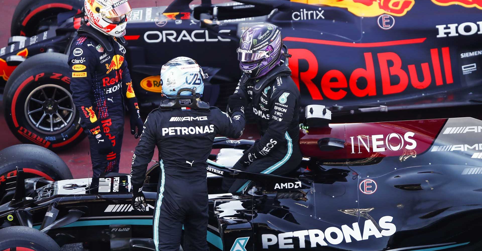 2021 Spanish Grand Prix, Saturday - Wolfgang Wilhelm Lewis Hamilton Valtteri Bottas Max Verstappen