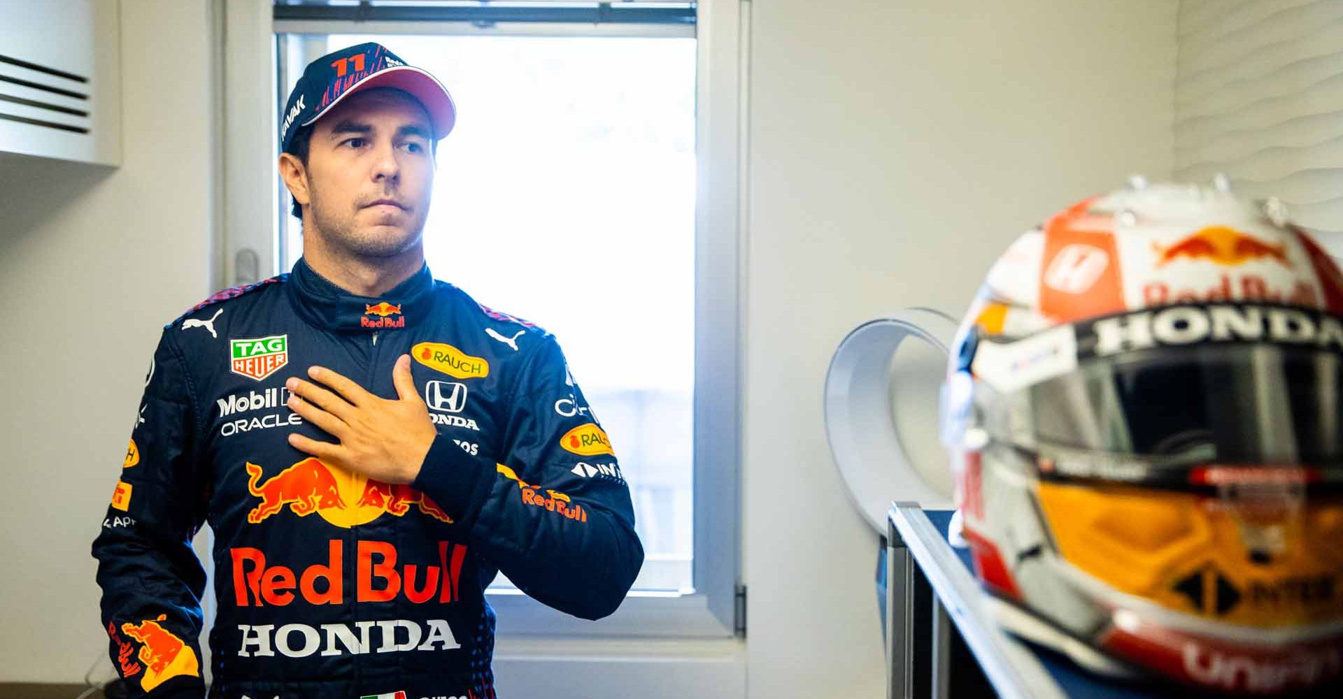 SPIELBERG, AUSTRIA - JUNE 26: Sergio Perez of Mexico and Red Bull Racing prepares to drive during final practice ahead of the F1 Grand Prix of Styria at Red Bull Ring on June 26, 2021 in Spielberg, Austria. (Photo by Mark Thompson/Getty Images)