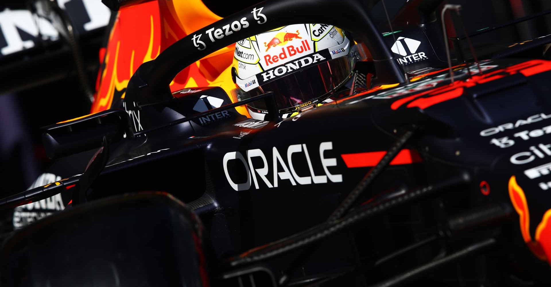 SPIELBERG, AUSTRIA - JUNE 26: Max Verstappen of the Netherlands driving the (33) Red Bull Racing RB16B Honda leaves the garage during qualifying ahead of the F1 Grand Prix of Styria at Red Bull Ring on June 26, 2021 in Spielberg, Austria. (Photo by Mark Thompson/Getty Images)