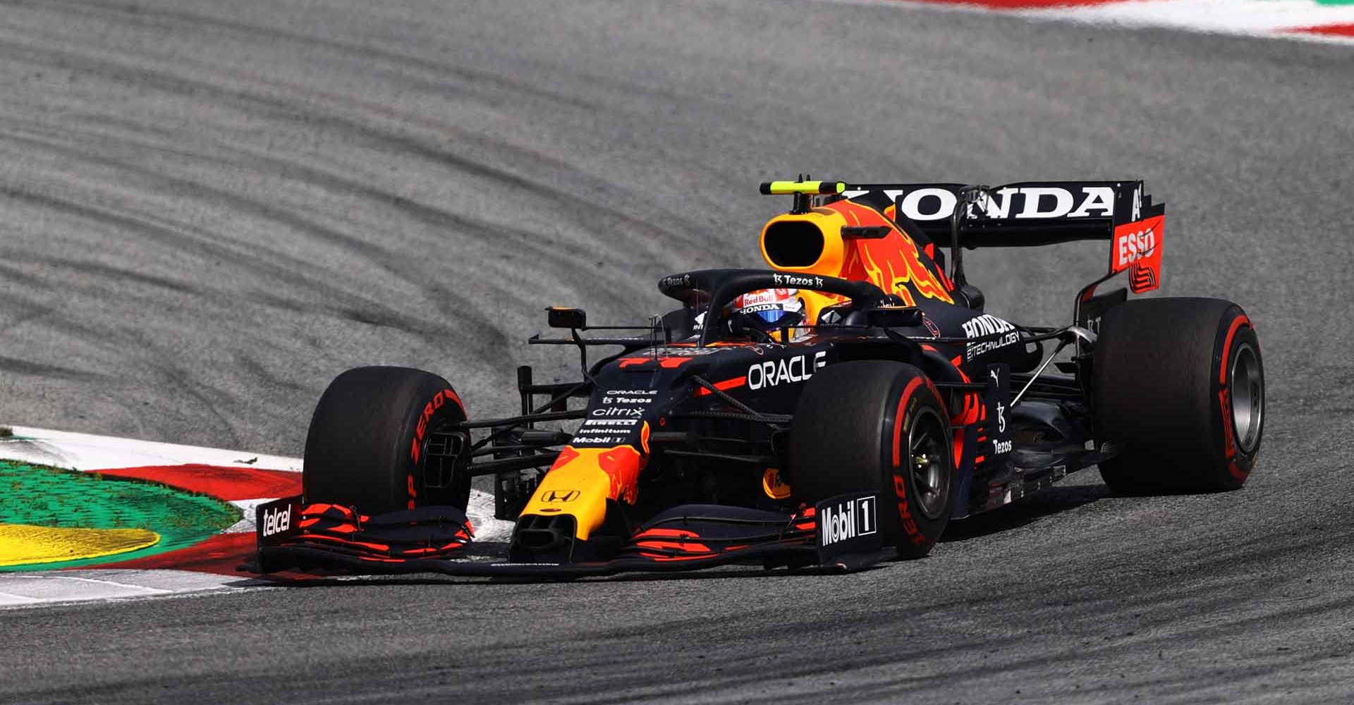 SPIELBERG, AUSTRIA - JUNE 27: Sergio Perez of Mexico driving the (11) Red Bull Racing RB16B Honda during the F1 Grand Prix of Styria at Red Bull Ring on June 27, 2021 in Spielberg, Austria. (Photo by Bryn Lennon/Getty Images)