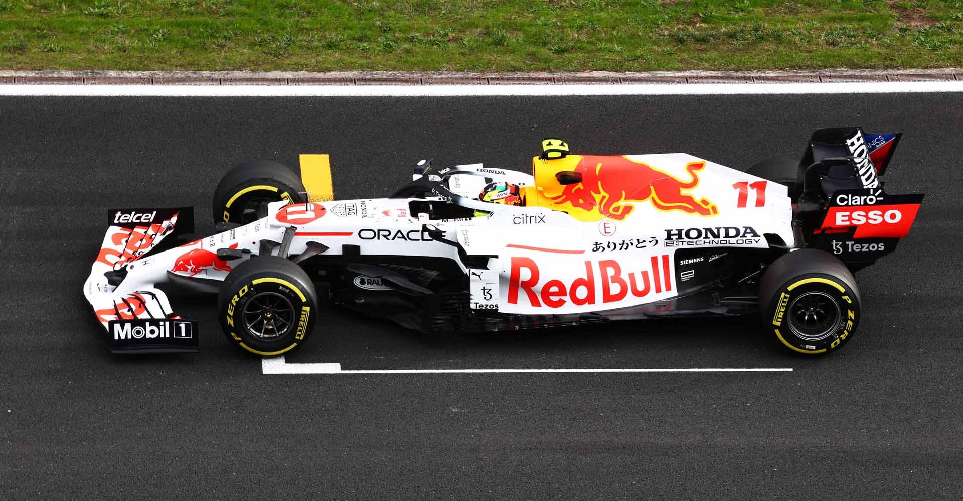 ISTANBUL, TURKEY - OCTOBER 08: Sergio Perez of Mexico driving the (11) Red Bull Racing RB16B Honda during practice ahead of the F1 Grand Prix of Turkey at Intercity Istanbul Park on October 08, 2021 in Istanbul, Turkey. (Photo by Mark Thompson/Getty Images)