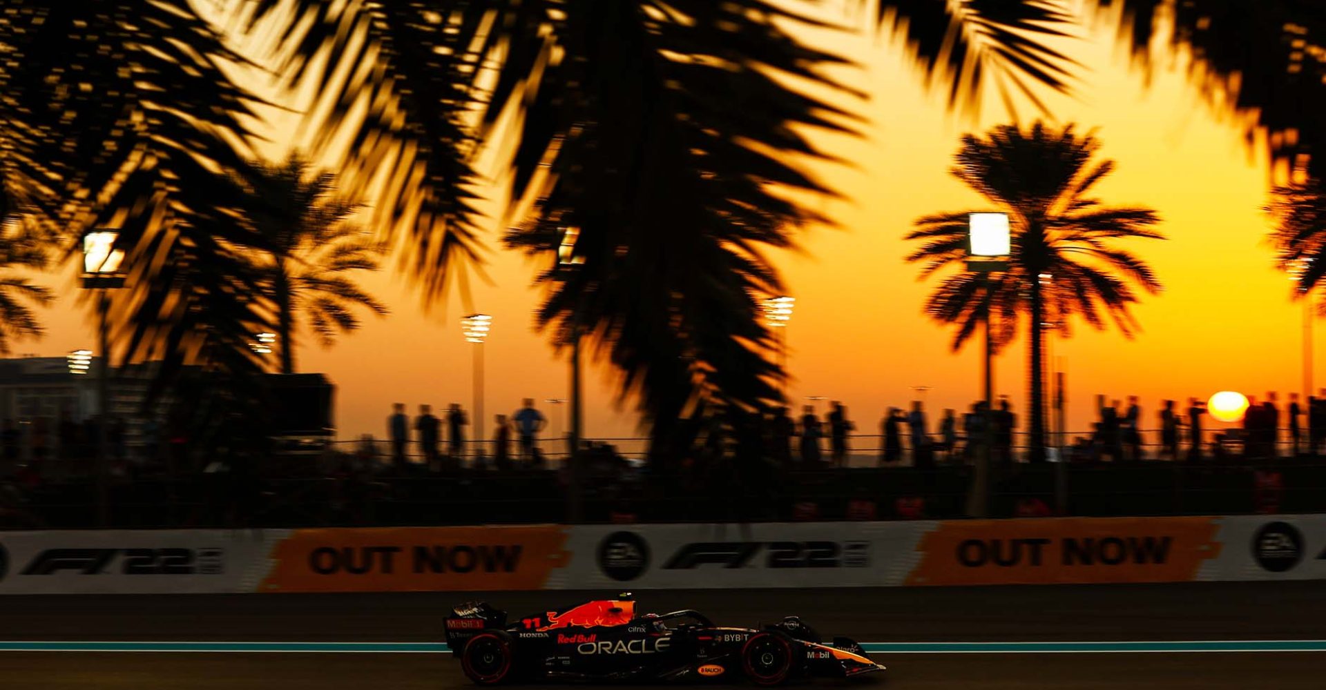 ABU DHABI, UNITED ARAB EMIRATES - NOVEMBER 18: Sergio Perez of Mexico driving the (11) Oracle Red Bull Racing RB18 on track during practice ahead of the F1 Grand Prix of Abu Dhabi at Yas Marina Circuit on November 18, 2022 in Abu Dhabi, United Arab Emirates. (Photo by Mark Thompson/Getty Images)