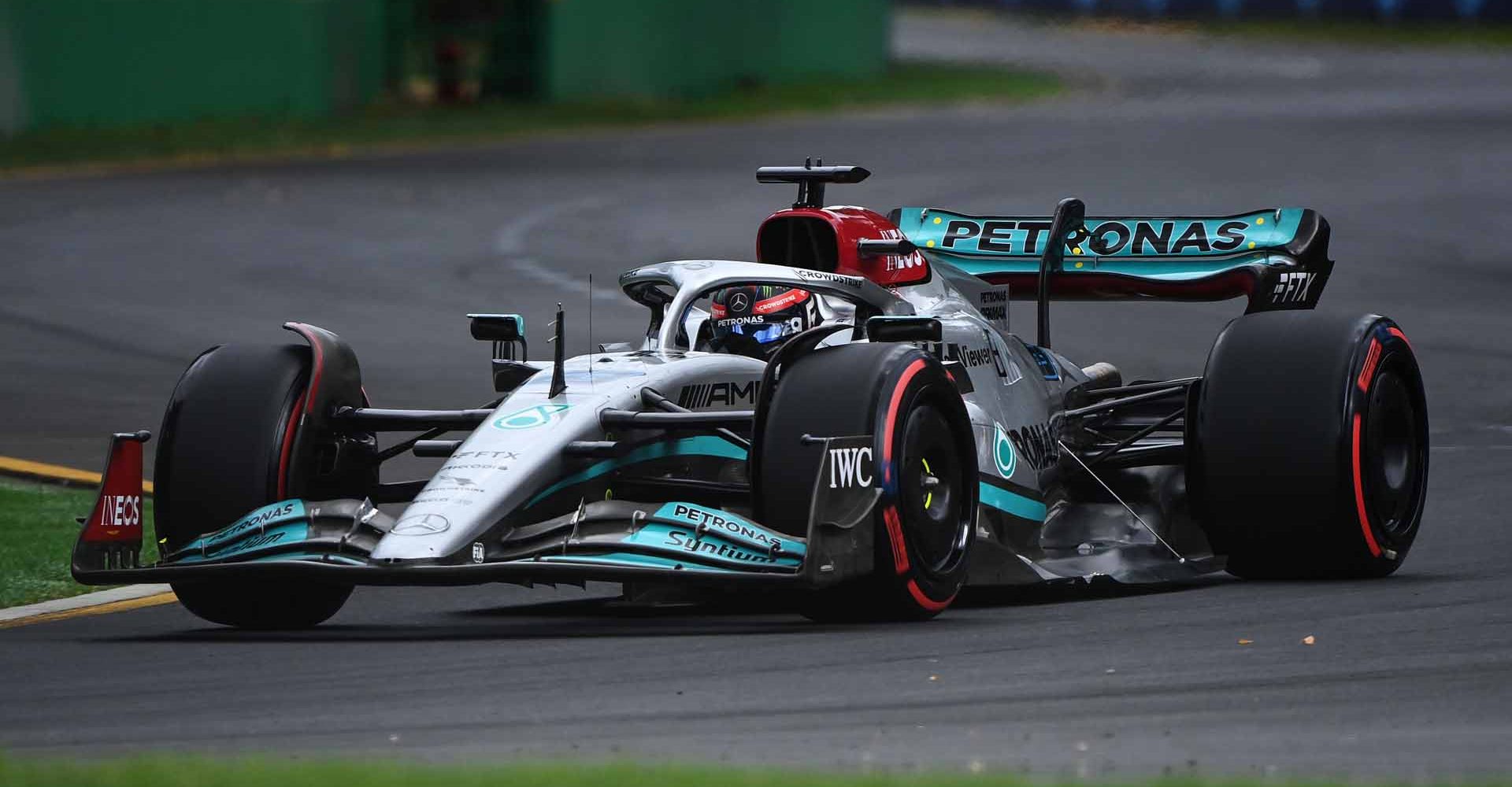 MELBOURNE GRAND PRIX CIRCUIT, AUSTRALIA - APRIL 09: George Russell, Mercedes W13 during the Australian GP at Melbourne Grand Prix Circuit on Saturday April 09, 2022 in Melbourne, Australia. (Photo by Mark Sutton / LAT Images)