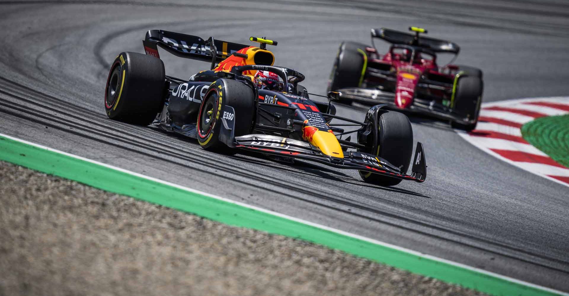 Sergio Perez races during the FIA Formula One World Championship 2022 in Spielberg, Austria on July 8, 2022