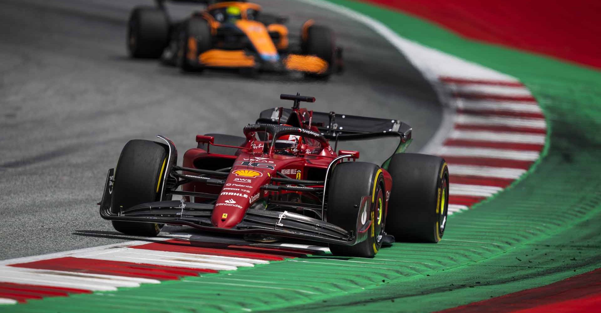 Charles Leclerc races during the FIA Formula One World Championship 2022 in Spielberg, Austria on July 9, 2022