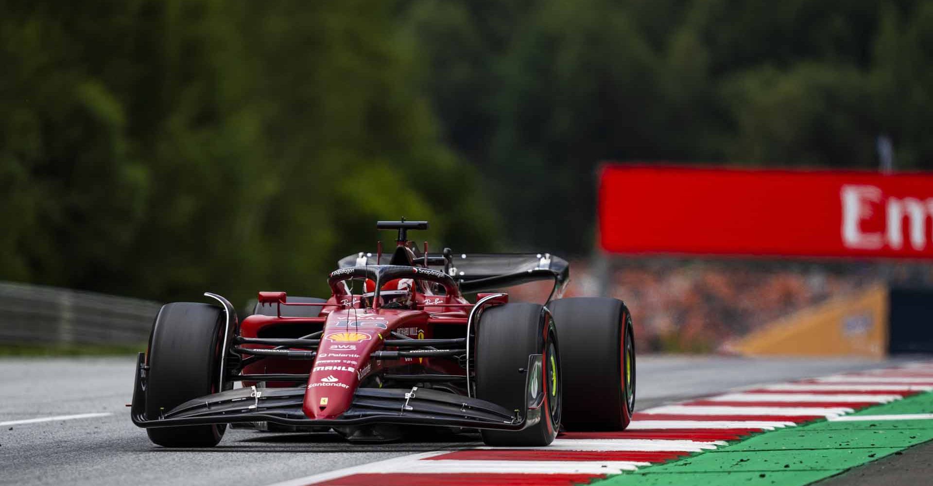 Charles Leclerc races during the FIA Formula One World Championship 2022 in Spielberg, Austria on July 9, 2022