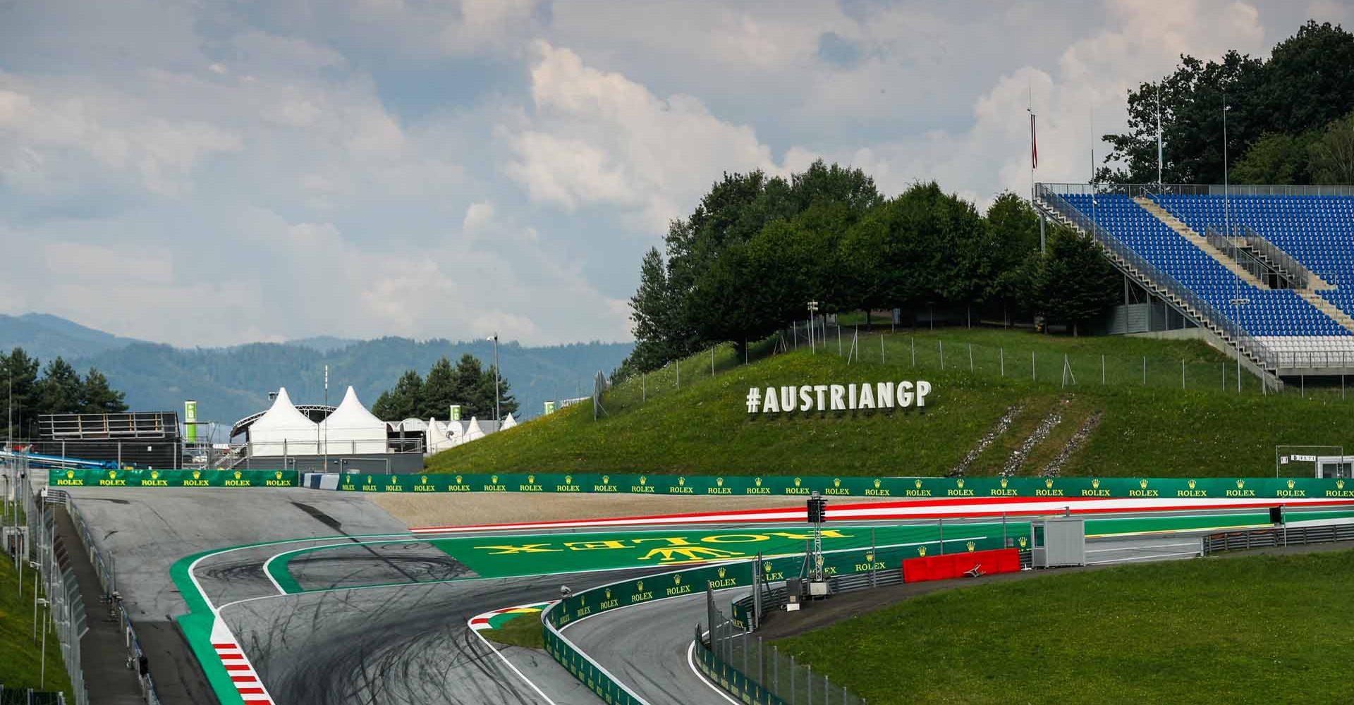 illustration, track, piste, first corner  during the Formula 1 Rolex Grosser Preis Von Osterreich 2022, 2022 Austrian Grand Prix, 11th round of the 2022 FIA Formula One World Championship from July 8 to 10, 2022 on the Red Bull Ring, in Spielberg, Austria - Photo Antonin Vincent / DPPI