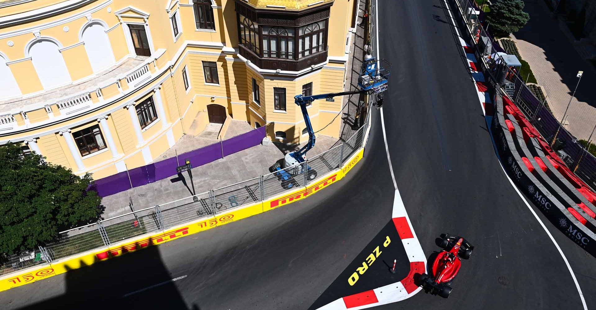 BAKU CITY CIRCUIT, AZERBAIJAN - JUNE 10: Charles Leclerc, Ferrari F1-75 during the Azerbaijan GP at Baku City Circuit on Friday June 10, 2022 in Baku, Azerbaijan. (Photo by Simon Galloway / LAT Images)