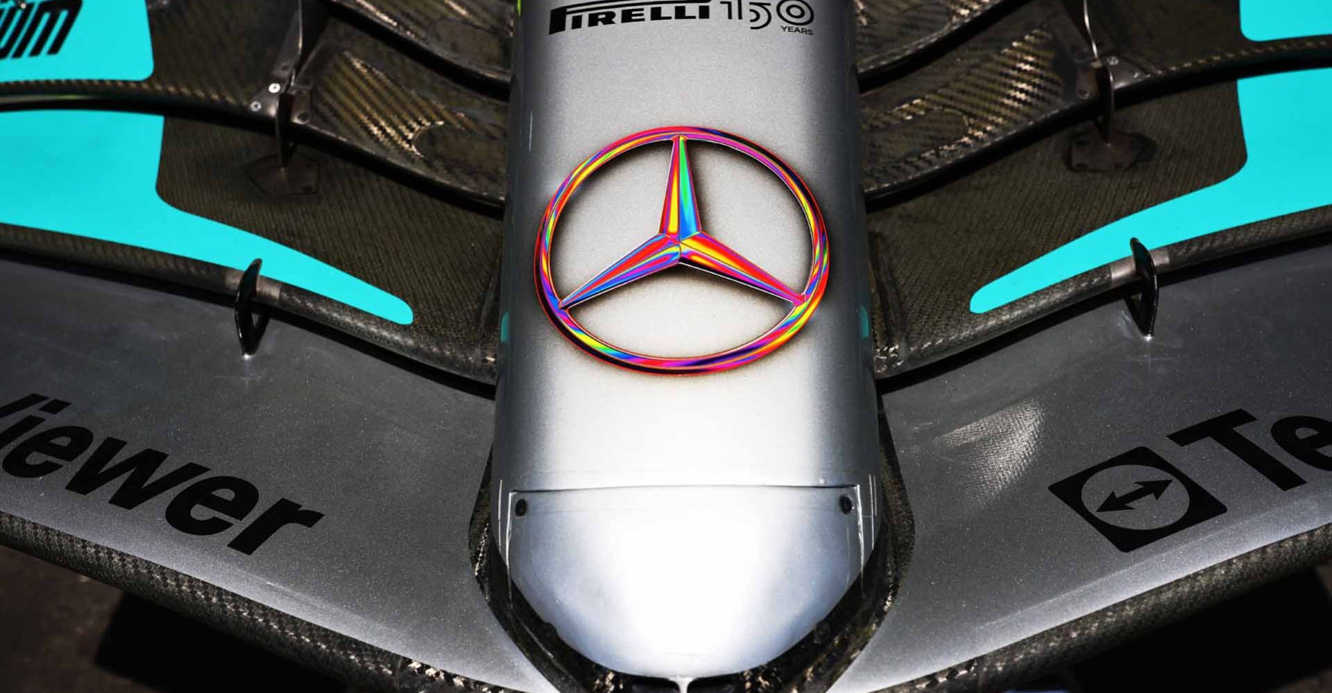 2022 Azerbaijan Grand Prix, Thursday - Steve Etherington Mercedes rainbow logo