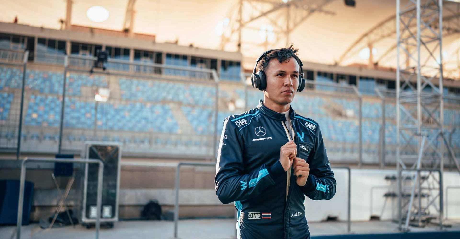 Alexander Albon (THA) Williams Racing - Bang & Olufsen.
Bahrain Grand Prix, Thursday 17th March 2022. Sakhir, Bahrain.