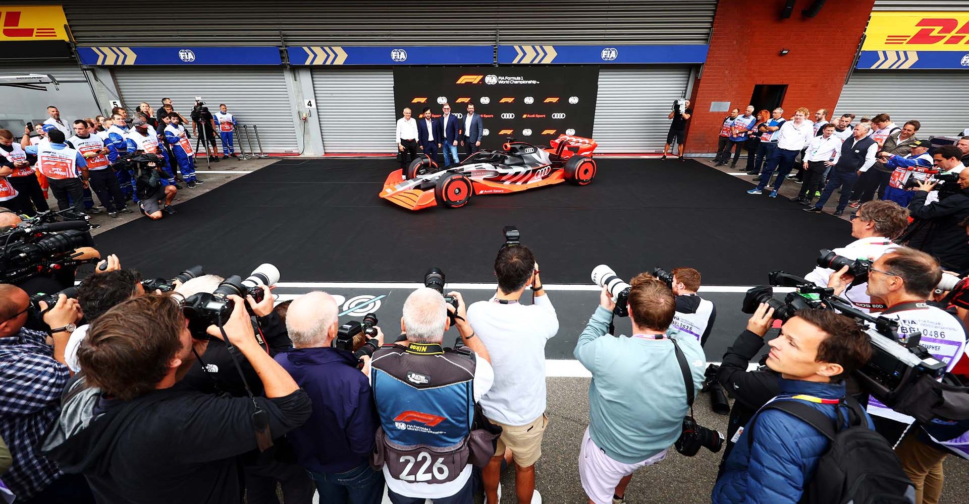 Audi announced its entry at a press conference at the Formula 1 Belgian Grand Prix at Spa-Francorchamps.