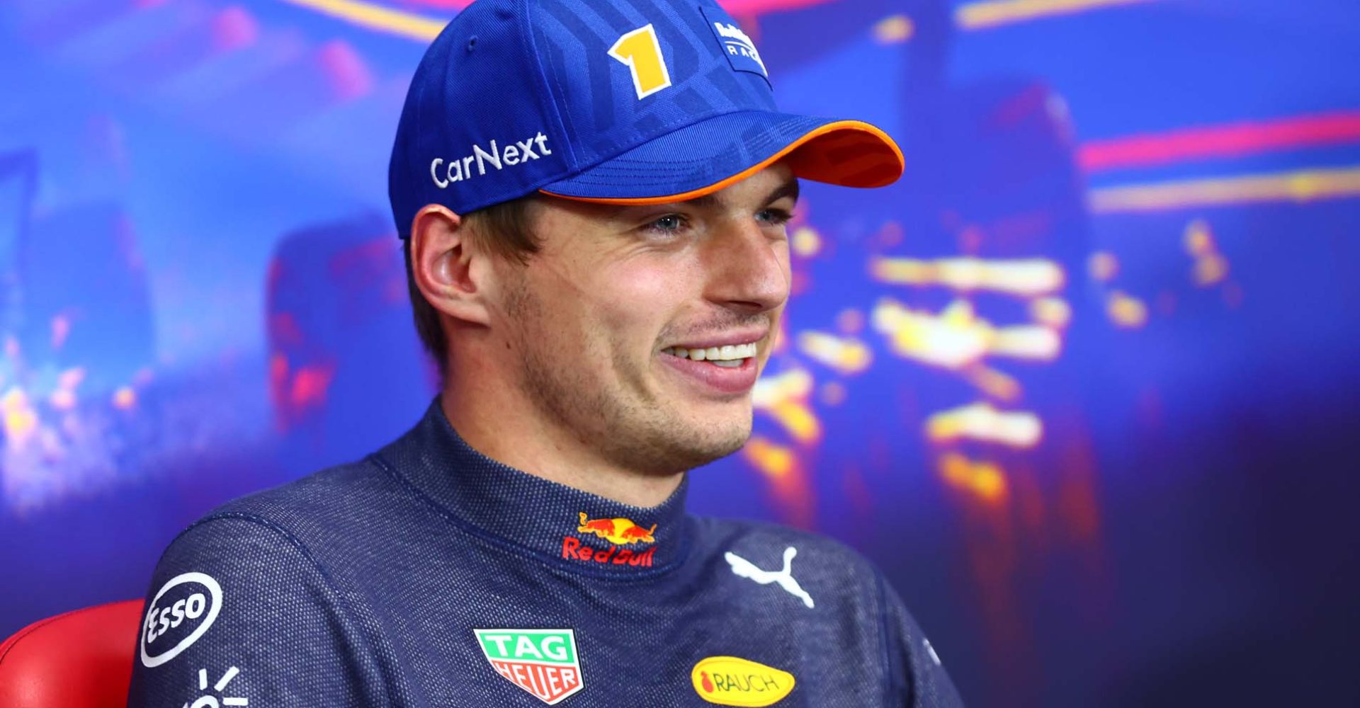 SPA, BELGIUM - AUGUST 27: Pole position qualifier Max Verstappen of the Netherlands and Oracle Red Bull Racing attends the press conference after qualifying ahead of the F1 Grand Prix of Belgium at Circuit de Spa-Francorchamps on August 27, 2022 in Spa, Belgium. (Photo by Dan Istitene/Getty Images)