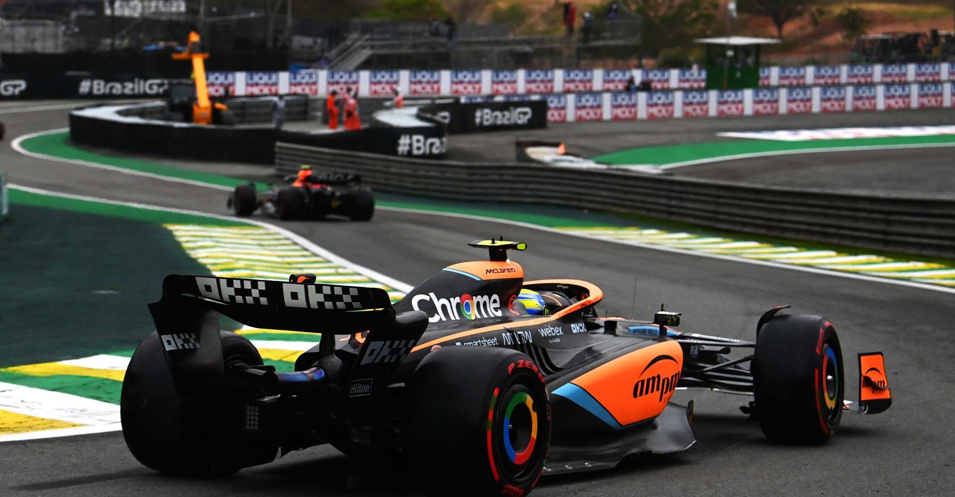 Lando Norris, McLaren MCL36 entering corner