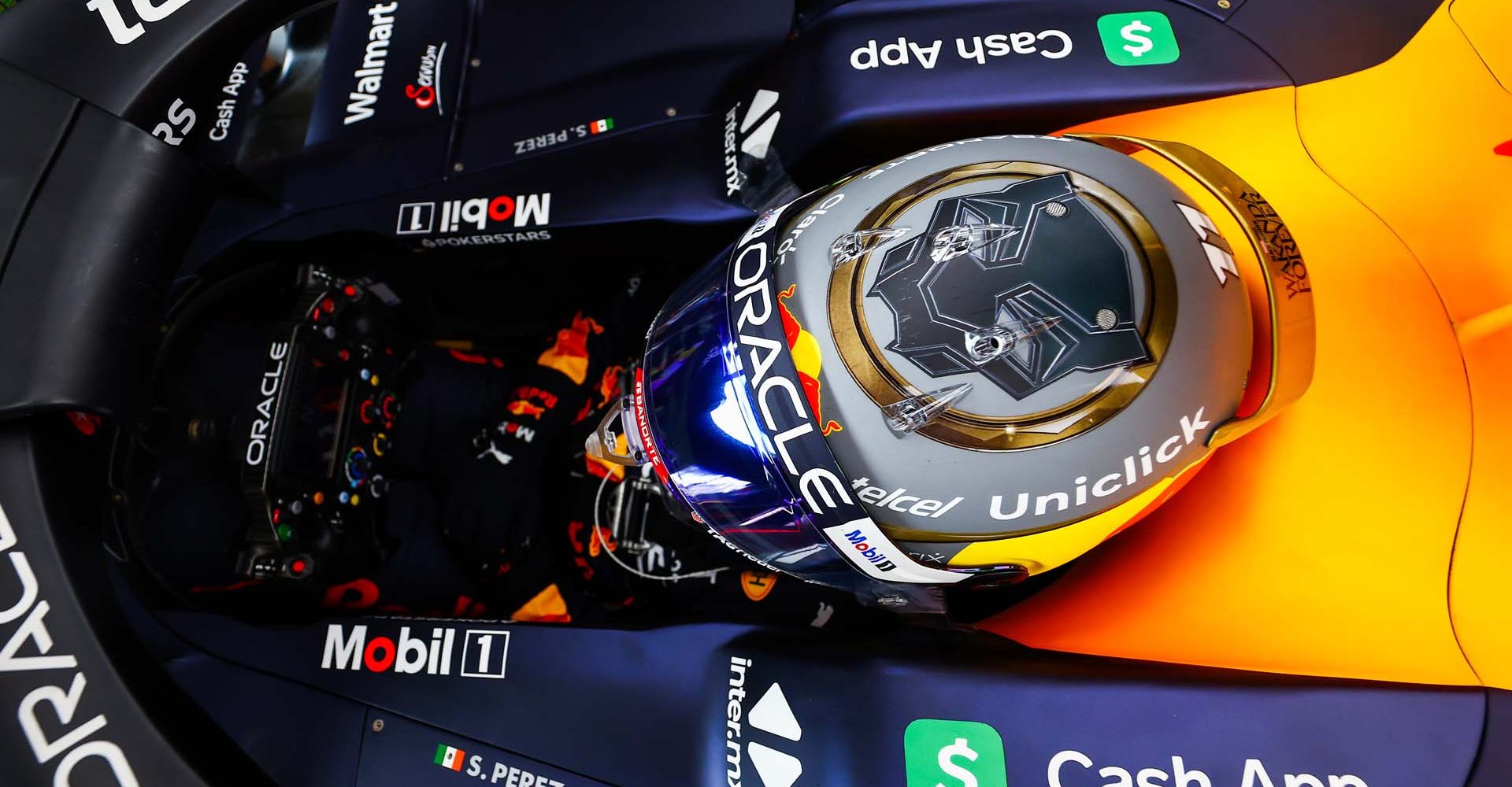 SAO PAULO, BRAZIL - NOVEMBER 11: Sergio Perez of Mexico and Oracle Red Bull Racing prepares to drive in the garage during practice ahead of the F1 Grand Prix of Brazil at Autodromo Jose Carlos Pace on November 11, 2022 in Sao Paulo, Brazil. (Photo by Mark Thompson/Getty Images)