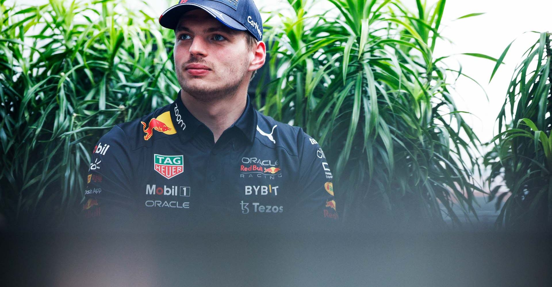 SAO PAULO, BRAZIL - NOVEMBER 10: Max Verstappen of the Netherlands and Oracle Red Bull Racing talks to the media in the Paddock during previews ahead of the F1 Grand Prix of Brazil at Autodromo Jose Carlos Pace on November 10, 2022 in Sao Paulo, Brazil. (Photo by Jared C. Tilton/Getty Images)