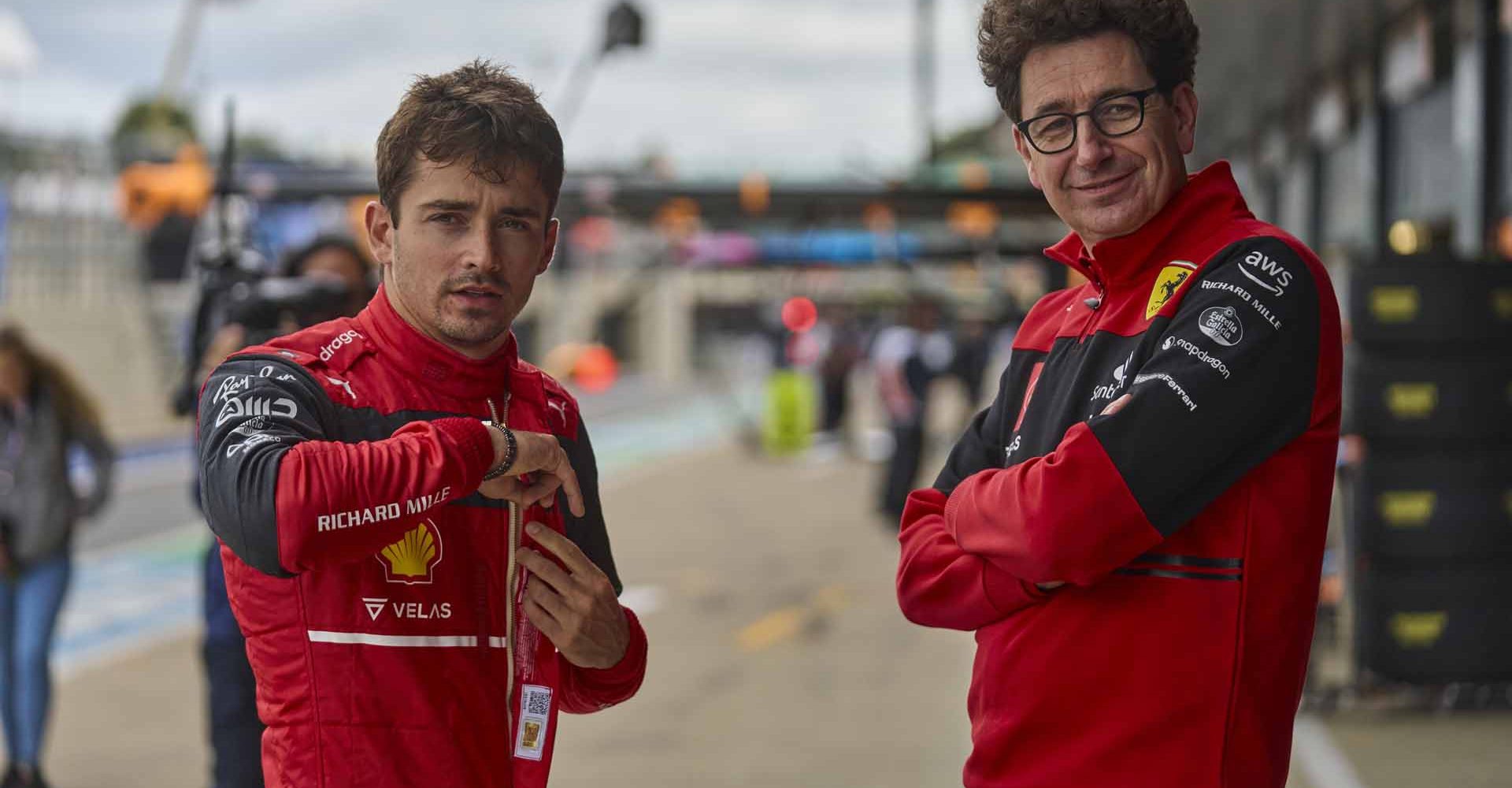 FERRARI F1 GP SILVERSTONE SABATO 02/07/2022 credit @Scuderia Ferrari Press Office Charles Leclerc Mattia Binotto