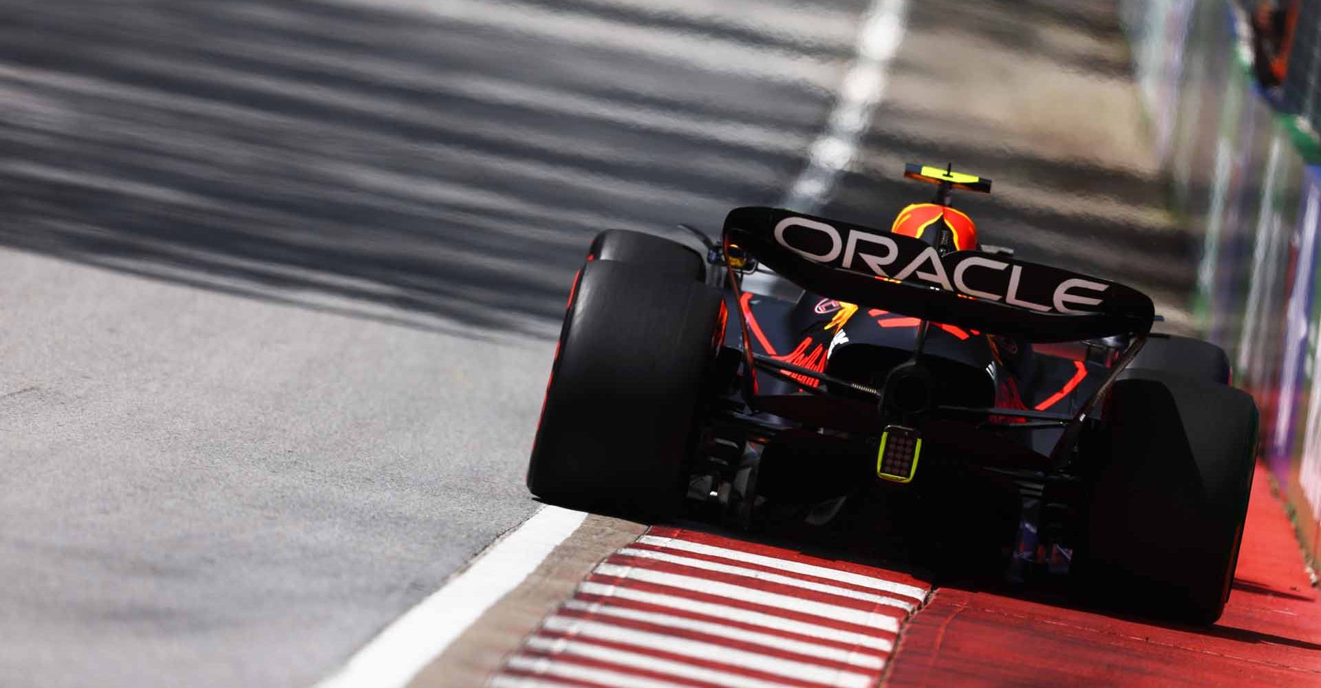 MONTREAL, QUEBEC - JUNE 17: Sergio Perez of Mexico driving the (11) Oracle Red Bull Racing RB18 on track during practice ahead of the F1 Grand Prix of Canada at Circuit Gilles Villeneuve on June 17, 2022 in Montreal, Quebec. (Photo by Clive Rose/Getty Images)