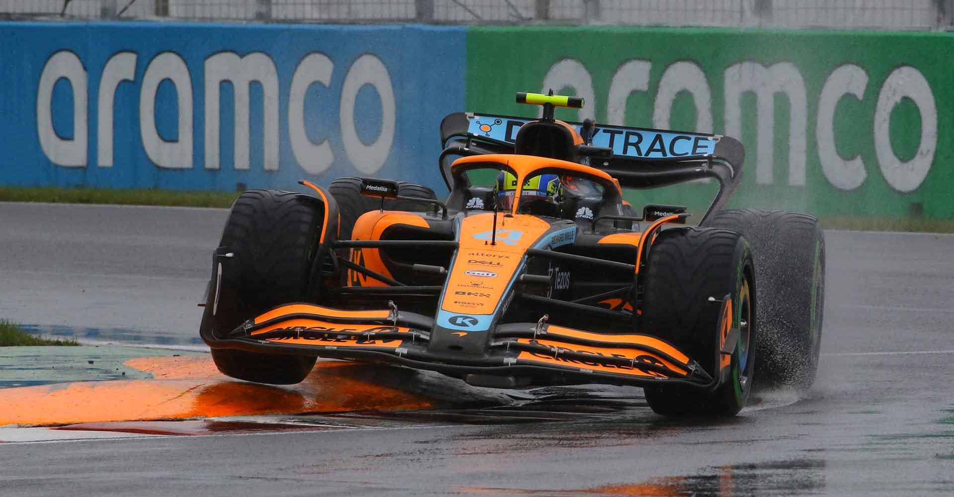 Lando Norris, McLaren MCL36 exiting corner