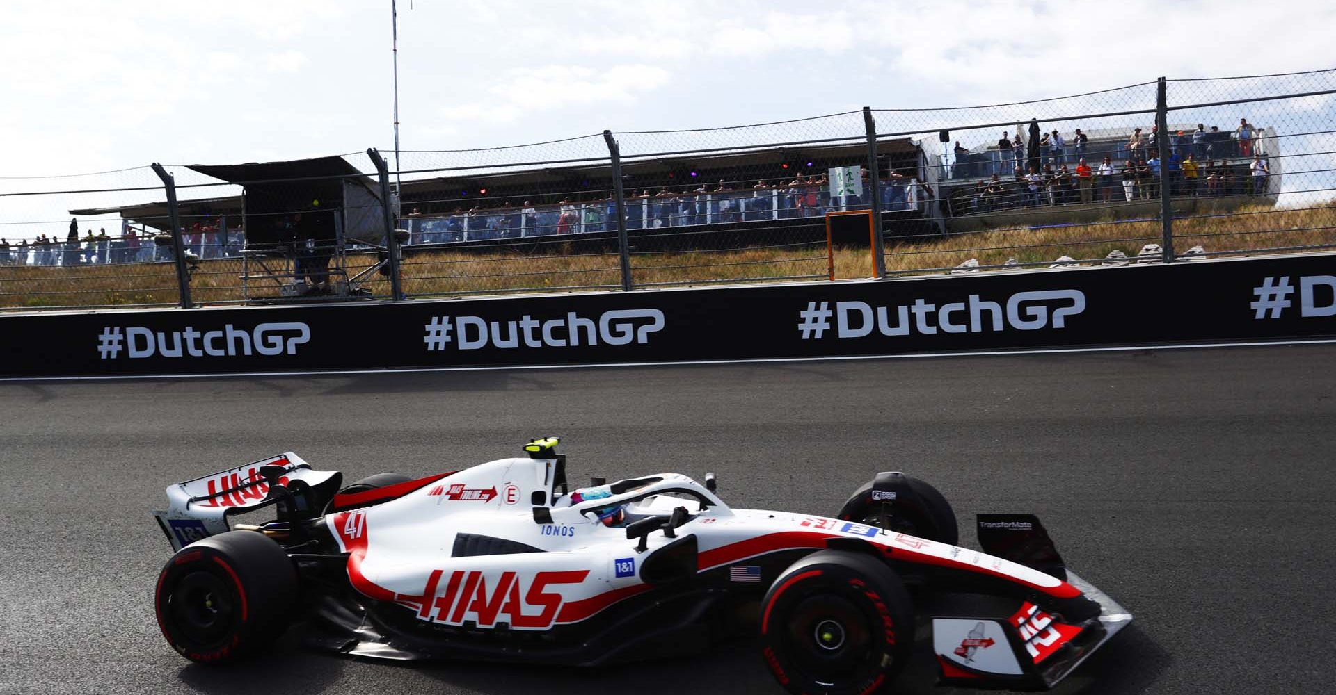 CIRCUIT ZANDVOORT, NETHERLANDS - SEPTEMBER 02: Mick Schumacher, Haas VF-22 during the Dutch GP at Circuit Zandvoort on Friday September 02, 2022 in North Holland, Netherlands. (Photo by Alastair Staley / LAT Images)