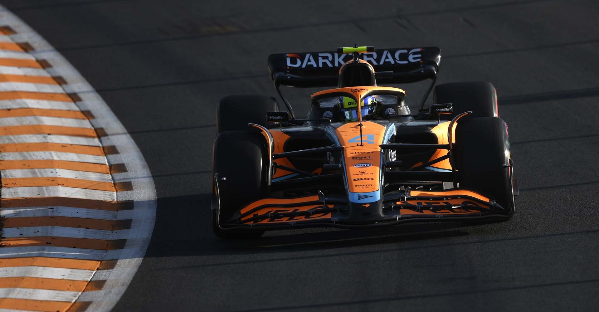 Lando Norris, McLaren MCL36 head on