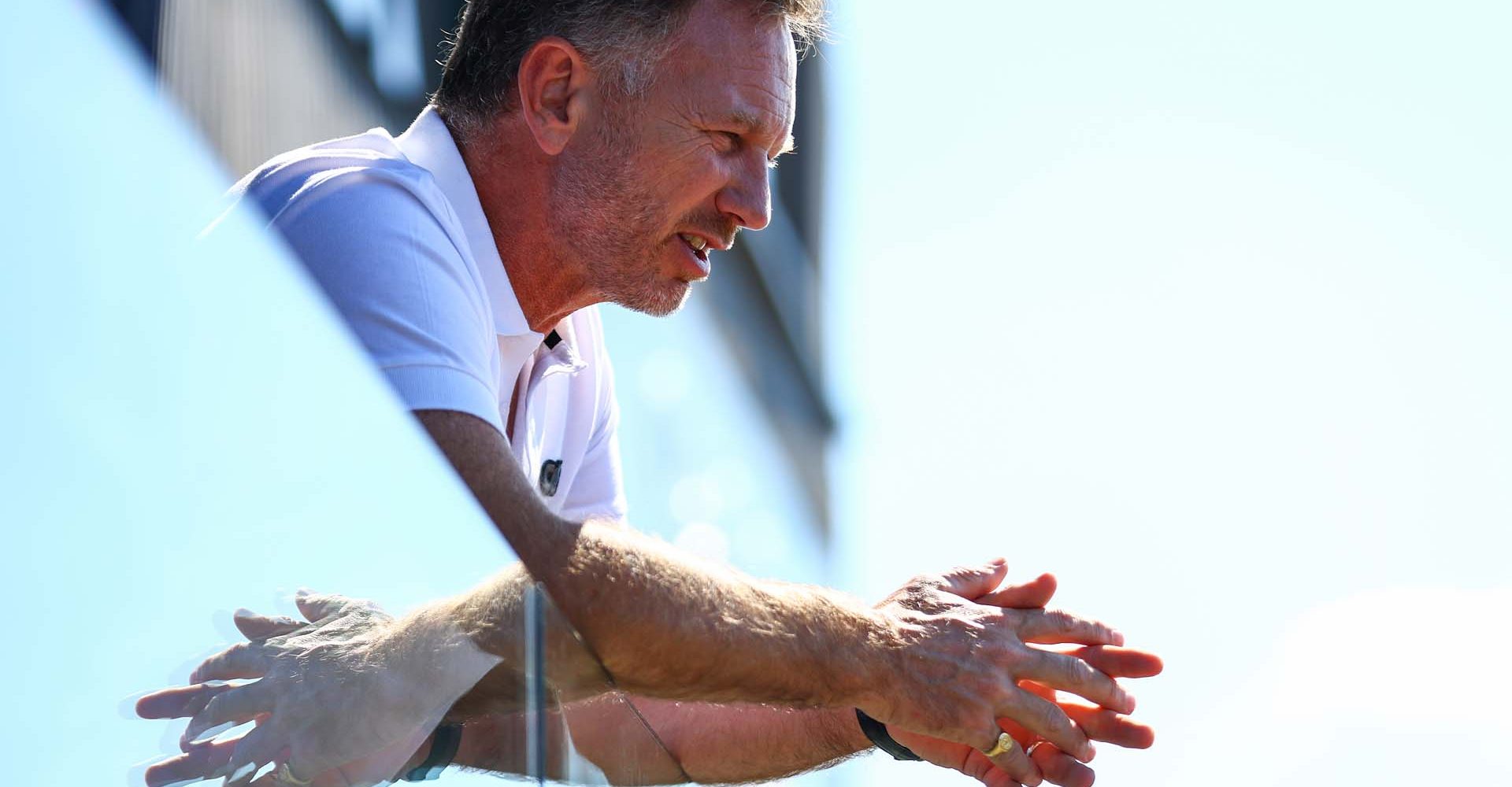 ZANDVOORT, NETHERLANDS - SEPTEMBER 01: Red Bull Racing Team Principal Christian Horner looks on in the Paddock during previews ahead of the F1 Grand Prix of The Netherlands at Circuit Zandvoort on September 01, 2022 in Zandvoort, Netherlands. (Photo by Mark Thompson/Getty Images)