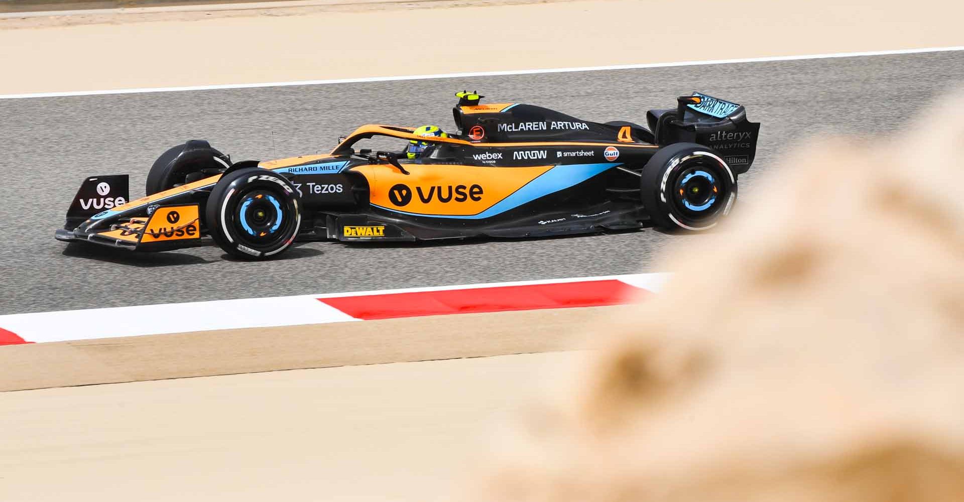 BAHRAIN INTERNATIONAL CIRCUIT, BAHRAIN - MARCH 11: Lando Norris, McLaren MCL36 during the Bahrain March testing at Bahrain International Circuit on Friday March 11, 2022 in Sakhir, Bahrain. (Photo by Mark Sutton / LAT Images)