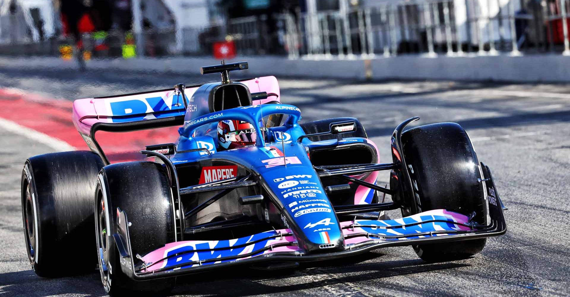 Esteban Ocon (FRA) Alpine F1 Team A522.  Formula One Testing, Day 2, Thursday 24th February 2022. Barcelona, Spain.