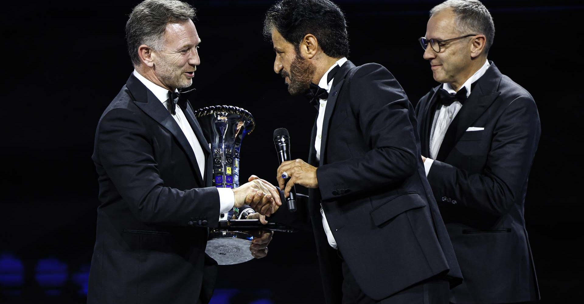 Horner Christian, portrait, FIA Formula One World Championship Manufacturer - Prize Giver, Ben Sulayem Mohammed, portrait, FIA President Innovation Medal - Prize Giver during the 2022 FIA Prize Giving ceremony at Bologna Fiere, on December 9, 2022 in Bologna, Italy - Photo Julien Delfosse / DPPI