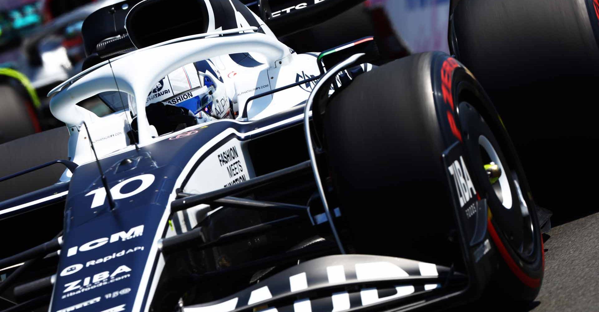 LE CASTELLET, FRANCE - JULY 22: Pierre Gasly of France driving the (10) Scuderia AlphaTauri AT03 on track during practice ahead of the F1 Grand Prix of France at Circuit Paul Ricard on July 22, 2022 in Le Castellet, France. (Photo by Mark Thompson/Getty Images)