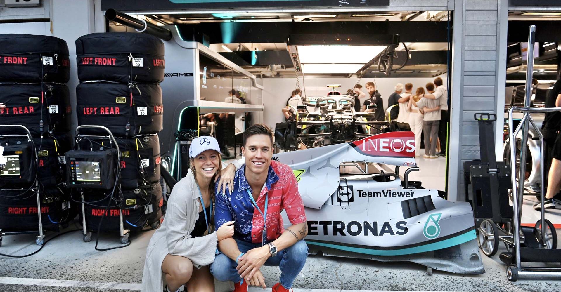 Boglárka Kapás & Ádám Telegdy, Hungarian Grand Prix, 2022, Saturday, (AP Photo/Anna Szilagyi)