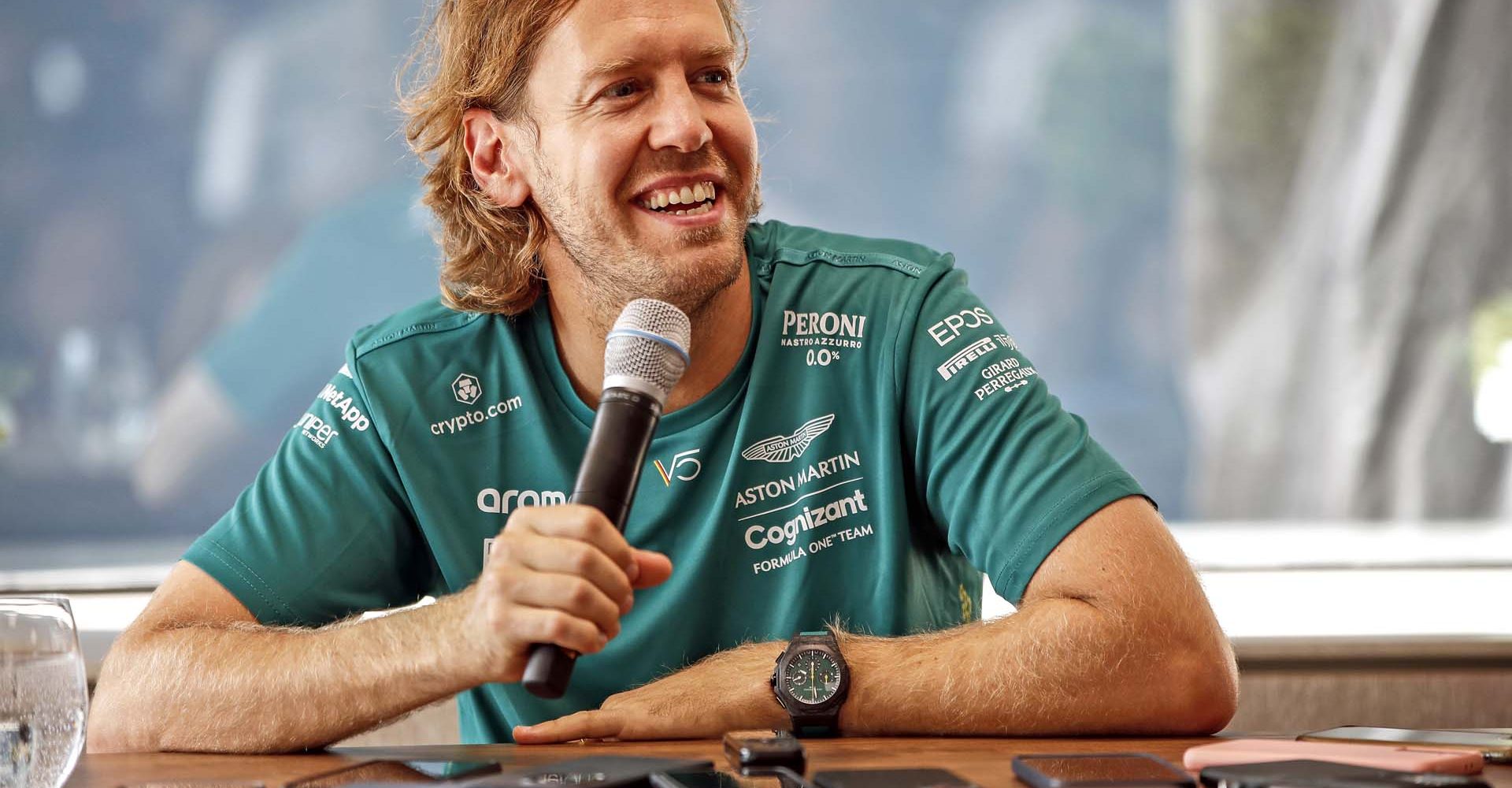 portrait, Hungaroring, GP2213a, F1, GP, Hungary
Sebastian Vettel, Aston Martin, speaks to the media