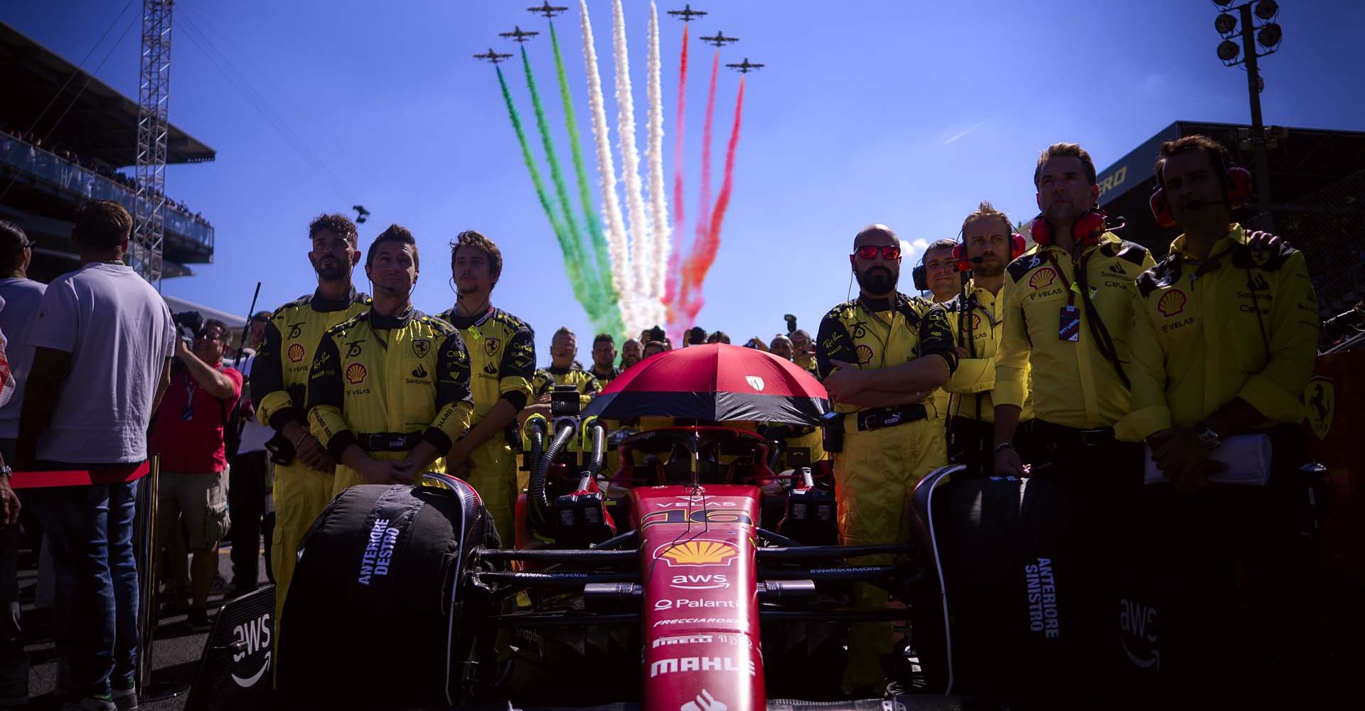 Charles Leclerc, Ferrari, Frecce Tricolori, Italian Grand Prix, start