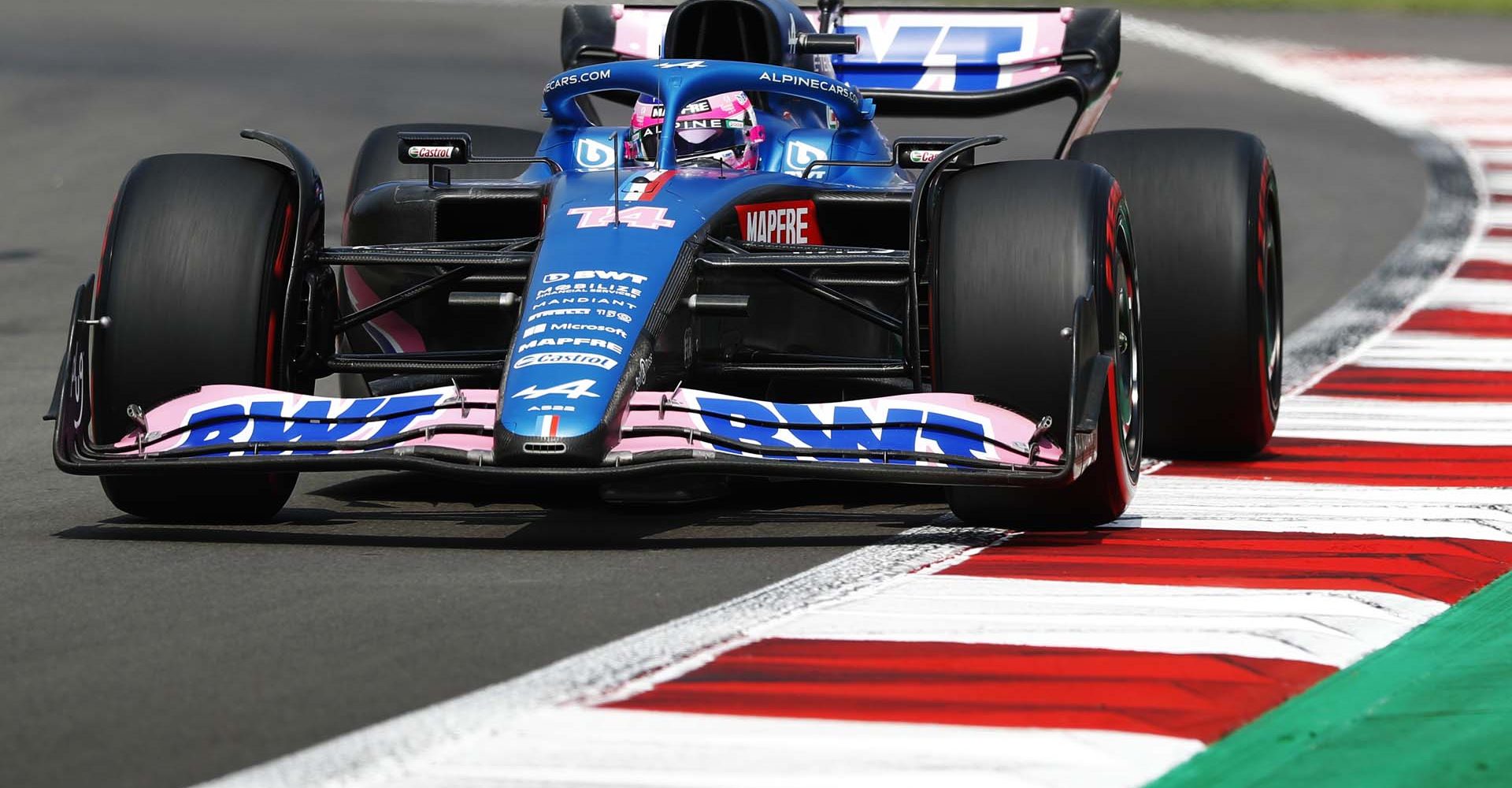 AUTODROMO HERMANOS RODRIGUEZ, MEXICO - OCTOBER 28: Fernando Alonso, Alpine A522 during the Mexico City GP at Autodromo Hermanos Rodriguez on Friday October 28, 2022 in Mexico City, Mexico. (Photo by Carl Bingham / LAT Images)