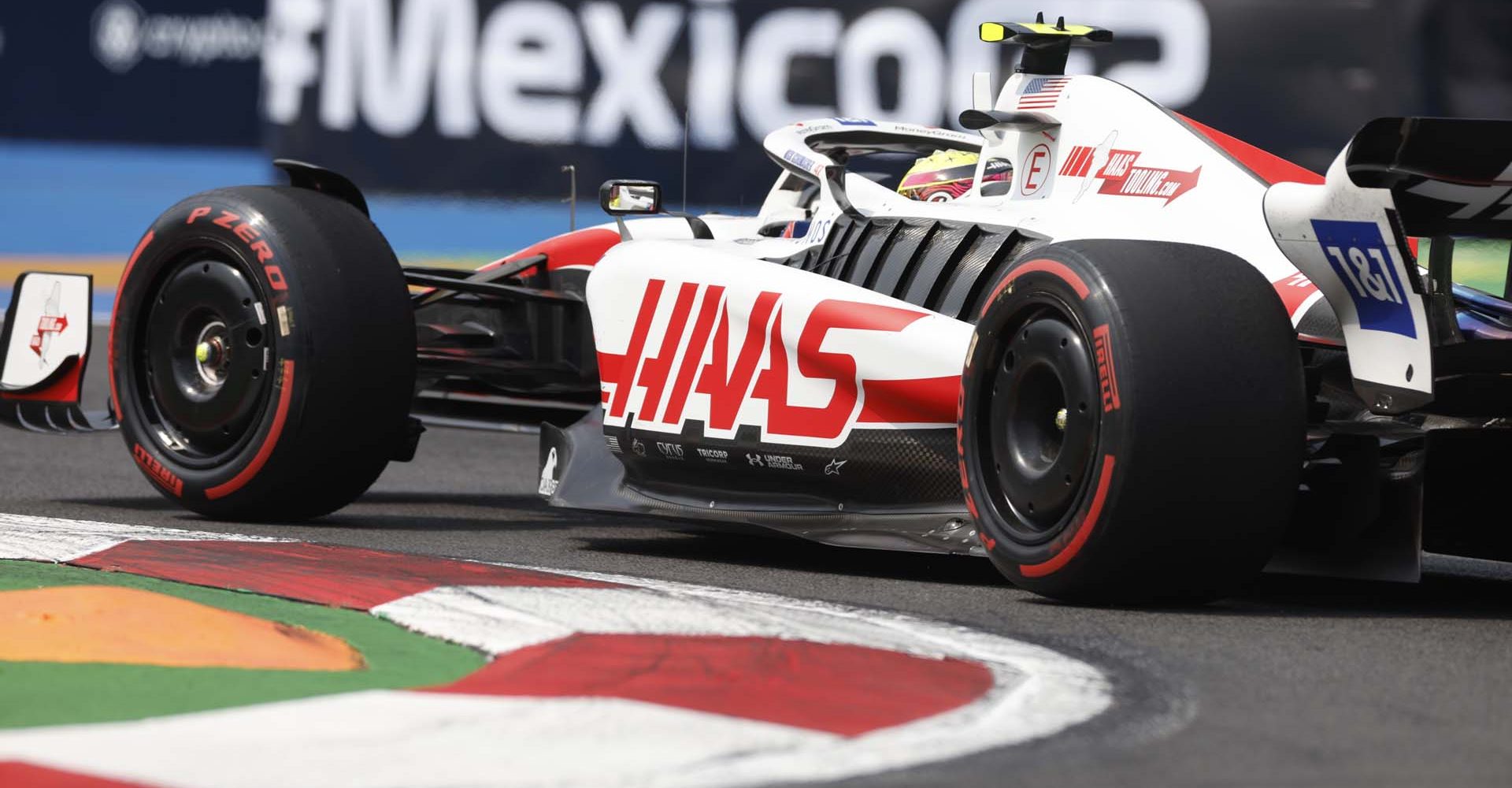 AUTODROMO HERMANOS RODRIGUEZ, MEXICO - OCTOBER 28: Mick Schumacher, Haas VF-22 during the Mexico City GP at Autodromo Hermanos Rodriguez on Friday October 28, 2022 in Mexico City, Mexico. (Photo by Steven Tee / LAT Images)