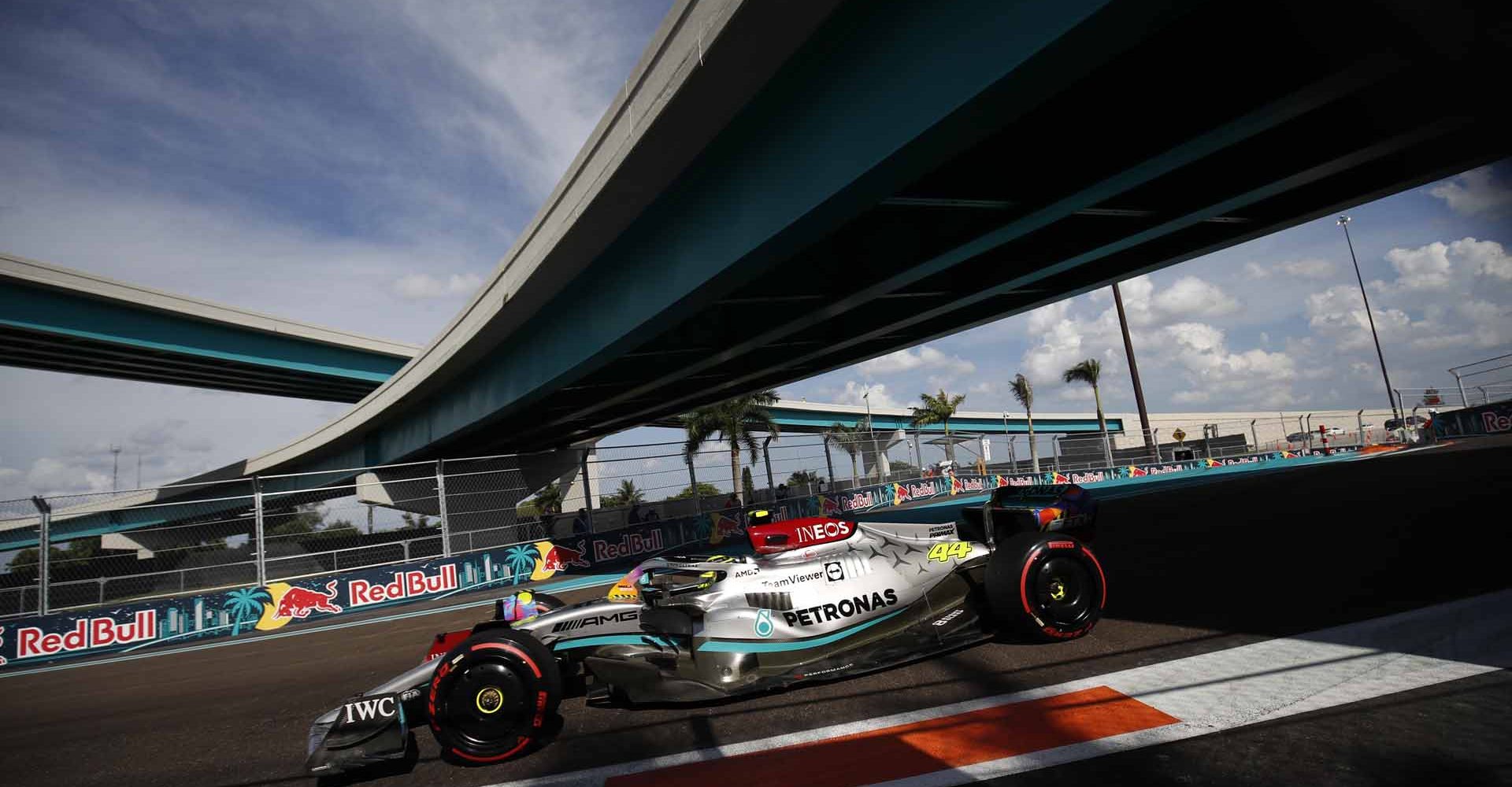 Lewis Hamilton, Mercedes, Pirelli, Miami Nagydíj