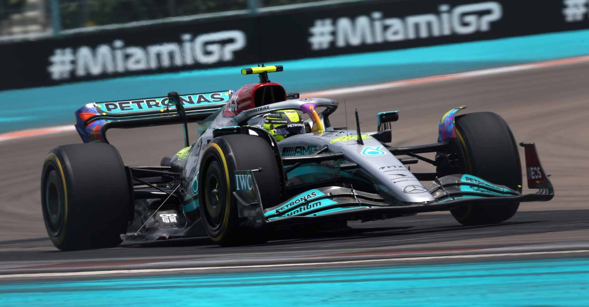 MIAMI INTERNATIONAL AUTODROME, UNITED STATES OF AMERICA - MAY 07: Sir Lewis Hamilton, Mercedes W13 during the Miami GP at Miami International Autodrome on Saturday May 07, 2022 in Miami, United States of America. (Photo by Glenn Dunbar / LAT Images)