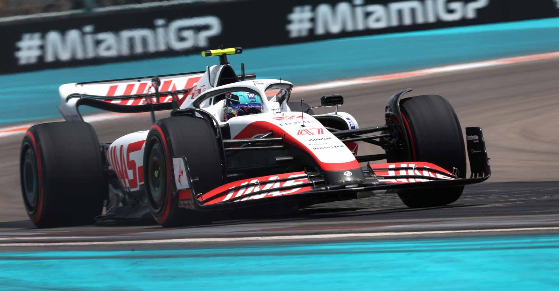 MIAMI INTERNATIONAL AUTODROME, UNITED STATES OF AMERICA - MAY 07: Mick Schumacher, Haas VF-22 during the Miami GP at Miami International Autodrome on Saturday May 07, 2022 in Miami, United States of America. (Photo by Glenn Dunbar / LAT Images)