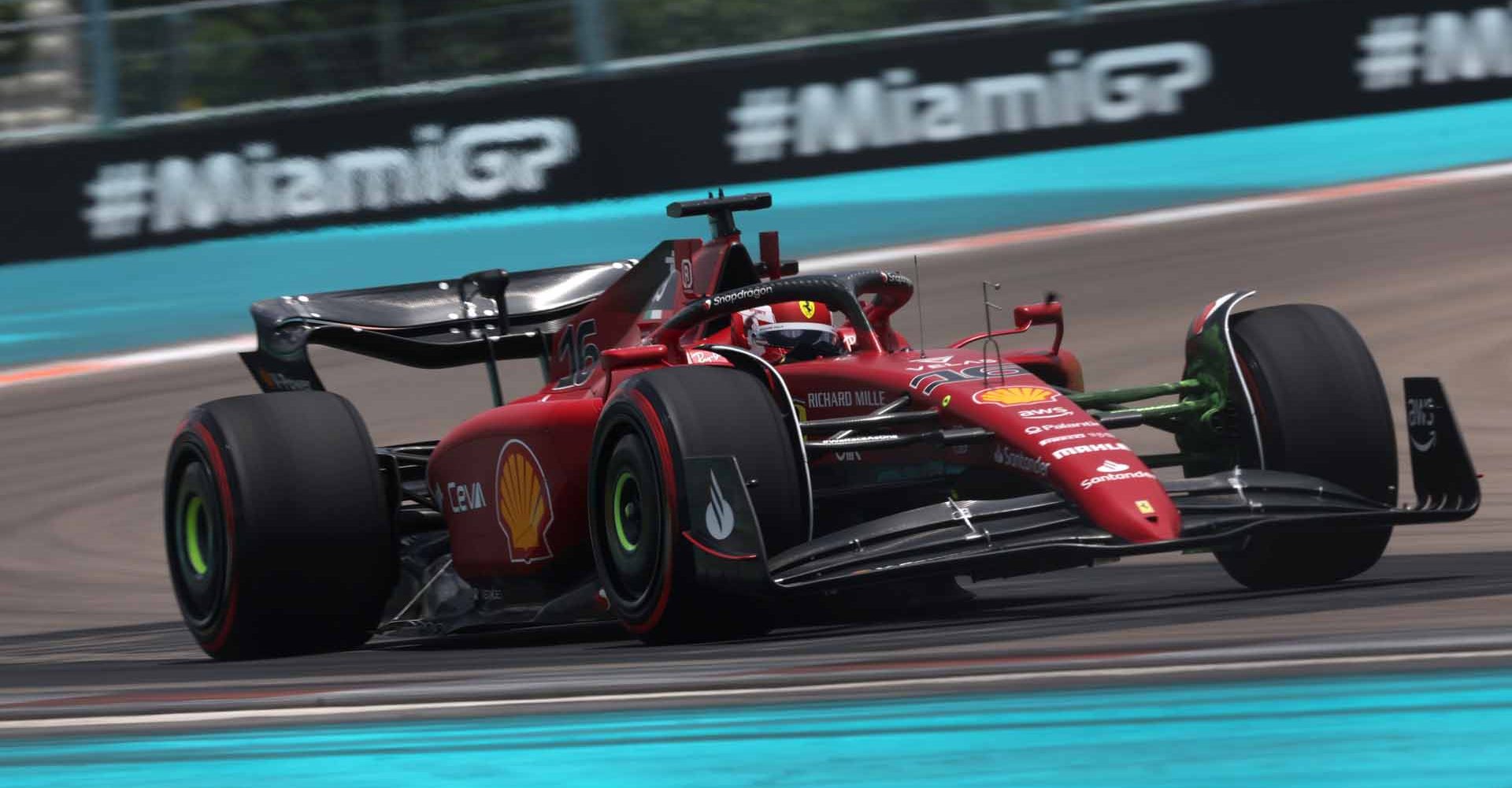 MIAMI INTERNATIONAL AUTODROME, UNITED STATES OF AMERICA - MAY 07: Charles Leclerc, Ferrari F1-75 during the Miami GP at Miami International Autodrome on Saturday May 07, 2022 in Miami, United States of America. (Photo by Glenn Dunbar / LAT Images)